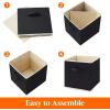 Lifewit 13 Inch Cube Storage Bins, Storage Cubes Foldable Medium Decorative Fabric Storage Baskets for Organizing Home Organizers with Handles for Shelves, Closet, Set of 8, 36L Grey(Black)
