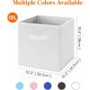 Lifewit 13 Inch Cube Storage Bins, Storage Cubes Foldable Medium Decorative Fabric Storage Baskets for Organizing Home Organizers with Handles for Shelves, Closet, Set of 8, 36L Grey(White)