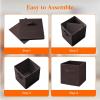 Lifewit 13 Inch Cube Storage Bins, Storage Cubes Foldable Medium Decorative Fabric Storage Baskets for Organizing Home Organizers with Handles for Shelves, Closet, Set of 8, 36L Grey(Brown)