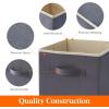 Lifewit 13 Inch Cube Storage Bins, Storage Cubes Foldable Medium Decorative Fabric Storage Baskets for Organizing Home Organizers with Handles for Shelves, Closet, Set of 8, 36L Grey(Gray)
