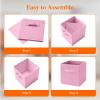 Lifewit 13 Inch Cube Storage Bins, Storage Cubes Foldable Medium Decorative Fabric Storage Baskets for Organizing Home Organizers with Handles for Shelves, Closet, Set of 8, 36L Grey(Pink)