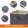 Lifewit 13 Inch Cube Storage Bins, Storage Cubes Foldable Medium Decorative Fabric Storage Baskets for Organizing Home Organizers with Handles for Shelves, Closet, Set of 8, 36L Grey(Gray&Black)