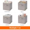 Lifewit 13 Inch Cube Storage Bins, Storage Cubes Foldable Medium Decorative Fabric Storage Baskets for Organizing Home Organizers with Handles for Shelves, Closet, Set of 8, 36L Grey(Light Gray)