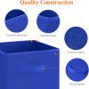 Lifewit 13 Inch Cube Storage Bins, Storage Cubes Foldable Medium Decorative Fabric Storage Baskets for Organizing Home Organizers with Handles for Shelves, Closet, Set of 8, 36L Grey(Blue)