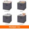 Lifewit 13 Inch Cube Storage Bins, Storage Cubes Foldable Medium Decorative Fabric Storage Baskets for Organizing Home Organizers with Handles for Shelves, Closet, Set of 8, 36L Grey(Gray)