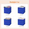 Lifewit 13 Inch Cube Storage Bins, Storage Cubes Foldable Medium Decorative Fabric Storage Baskets for Organizing Home Organizers with Handles for Shelves, Closet, Set of 8, 36L Grey(Blue)