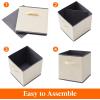 Lifewit 13 Inch Cube Storage Bins, Storage Cubes Foldable Medium Decorative Fabric Storage Baskets for Organizing Home Organizers with Handles for Shelves, Closet, Set of 8, 36L Grey(Beige)