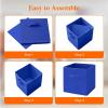 Lifewit 13 Inch Cube Storage Bins, Storage Cubes Foldable Medium Decorative Fabric Storage Baskets for Organizing Home Organizers with Handles for Shelves, Closet, Set of 8, 36L Grey(Blue)