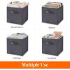 Lifewit 13 Inch Cube Storage Bins, Storage Cubes Foldable Medium Decorative Fabric Storage Baskets for Organizing Home Organizers with Handles for Shelves, Closet, Set of 8, 36L Grey(Gray&Black)