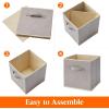 Lifewit 13 Inch Cube Storage Bins, Storage Cubes Foldable Medium Decorative Fabric Storage Baskets for Organizing Home Organizers with Handles for Shelves, Closet, Set of 8, 36L Grey(Light Gray)