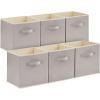 Lifewit 13 Inch Cube Storage Bins, Storage Cubes Foldable Medium Decorative Fabric Storage Baskets for Organizing Home Organizers with Handles for Shelves, Closet, Set of 8, 36L Grey(Light Gray)