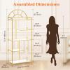 Lifewit Arched Geometric Led Display Shelf with Adjustable Color Temperature and Brightness Control, Etagere Bookshelf with Metal Frame and Glass Shelf for Living Room, Bedroom, Curio Cabinet, Gold(Gold)