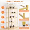 Lifewit Arched Geometric Led Display Shelf with Adjustable Color Temperature and Brightness Control, Etagere Bookshelf with Metal Frame and Glass Shelf for Living Room, Bedroom, Curio Cabinet, Gold(Gold)