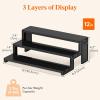 Lifewit Cologne Organizer for Men, 12-Inch 3-Tier Perfume Organizer for Fragrance, Action Figure Stand, Versatile Display Shelf for Dresser, Party, Dessert, Black, 1 Pack