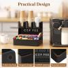 Lifewit 2-tier Coffee Station Organizer for Countertop, 10 Compartments, Tea Condiment Storage,Coffee Bar Organizer for Office Breakroom, Home Kitchen, Black