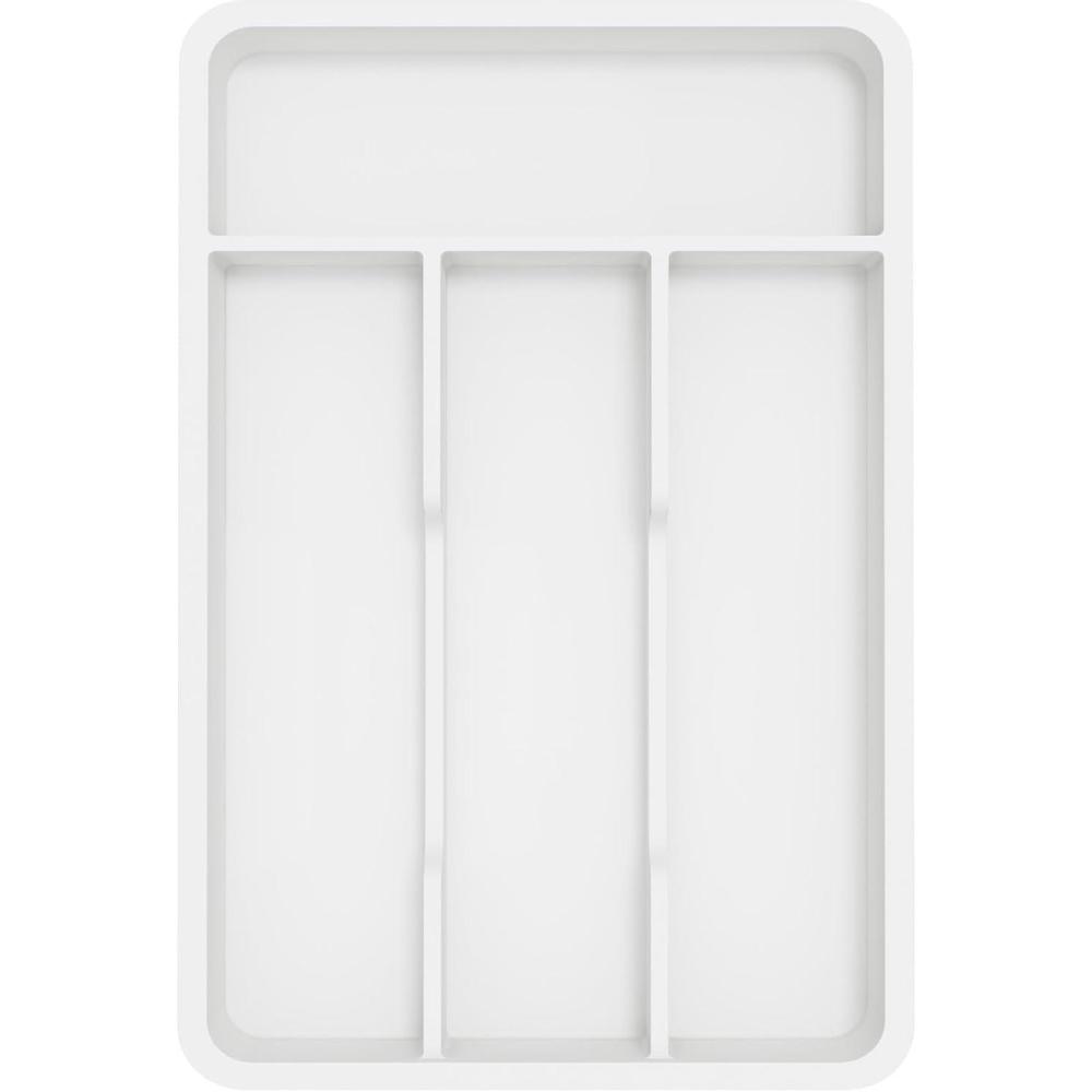 imageLifewit Silverware Tray Deep Wide Cutlery Drawer Organizer Storage for Kitchen Plastic Flatware Utensil Holder Divider for Spoons Forks Knives Tableware 6 Compartment BlackWhite