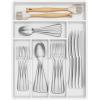 Lifewit Silverware Tray, Deep Wide Cutlery Drawer Organizer Storage for Kitchen, Plastic Flatware Utensil Holder Divider for Spoons Forks Knives Tableware, 6 Compartment, Black(White)