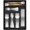 Lifewit Silverware Tray, Deep Wide Cutlery Drawer Organizer Storage for Kitchen, Plastic Flatware Utensil Holder Divider for Spoons Forks Knives Tableware, 6 Compartment, Black(Black)
