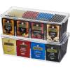Lifewit 2 Pack Plastic Stackable Tea Bag Organizer, Divided Storage Bin Box for Kitchen Cabinets, Countertops, Pantry, Hold Coffee Pods, Sugar Packets, Condiments, 8 Sections(Clear)