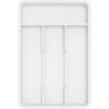 Lifewit Silverware Tray, Deep Wide Cutlery Drawer Organizer Storage for Kitchen, Plastic Flatware Utensil Holder Divider for Spoons Forks Knives Tableware, 6 Compartment, Black(White)