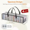 Lifewit CD Storage Bags, Clear PVC Plastic CD Case Holder with Handles, Front Window Zipper Design, Stackable Media Organizer Box for Albums, Hold up to 100 Pcs CDs (50 Each), 2 Pack(4)