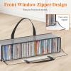 Lifewit CD Storage Bags, Clear PVC Plastic CD Case Holder with Handles, Front Window Zipper Design, Stackable Media Organizer Box for Albums, Hold up to 100 Pcs CDs (50 Each), 2 Pack(8)