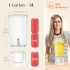 Lifewit 1.6 Gallon Drink Dispenser for Parties, 6L Plastic Beverage Container with Stand for Juice/Tea/Soda & Lemonade, BPA Free Clear Water Pitcher with Spigot for Mimosa Bar, Party Hosting(2)