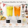 Lifewit 1.6 Gallon Drink Dispenser for Parties, 6L Plastic Beverage Container with Stand for Juice/Tea/Soda & Lemonade, BPA Free Clear Water Pitcher with Spigot for Mimosa Bar, Party Hosting(2)