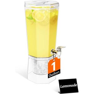 Lifewit 1.6 Gallon Drink Dispenser for Parties, 6L Plastic Beverage Container with Stand for Juice/Tea/Soda & Lemonade, BPA Free Clear Water Pitcher with Spigot for Mimosa Bar, Party Hosting(1)