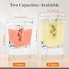 Lifewit 2 Gallon Drink Dispenser for Parties 2 Pcs, Large Plastic Beverage Container for Juice/Tea/Soda with Stand & Ice Core, Clear Lemonade Dispenser with Spigot, BPA Free Water Pitcher for Hosting(1)