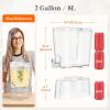 Lifewit 2 Gallon Drink Dispenser for Parties 2 Pcs, Large Plastic Beverage Container for Juice/Tea/Soda with Stand & Ice Core, Clear Lemonade Dispenser with Spigot, BPA Free Water Pitcher for Hosting(1)