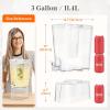 Lifewit 3 Gallon Drink Dispenser for Parties, Large Plastic Beverage Container for Juice/Tea/Soda with Stand & Ice Core, Clear Lemonade Dispenser with Spigot, BPA Free Water Pitcher for Hosting(2)