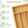 Lifewit Silverware Drawer Organizer, Utensil Tray for Kitchen, Flatware and Cutlery Holder, Storage for Spoons Forks Knives, 8.6 x 12.5″, Natural(9.1”W x 12.6”D)