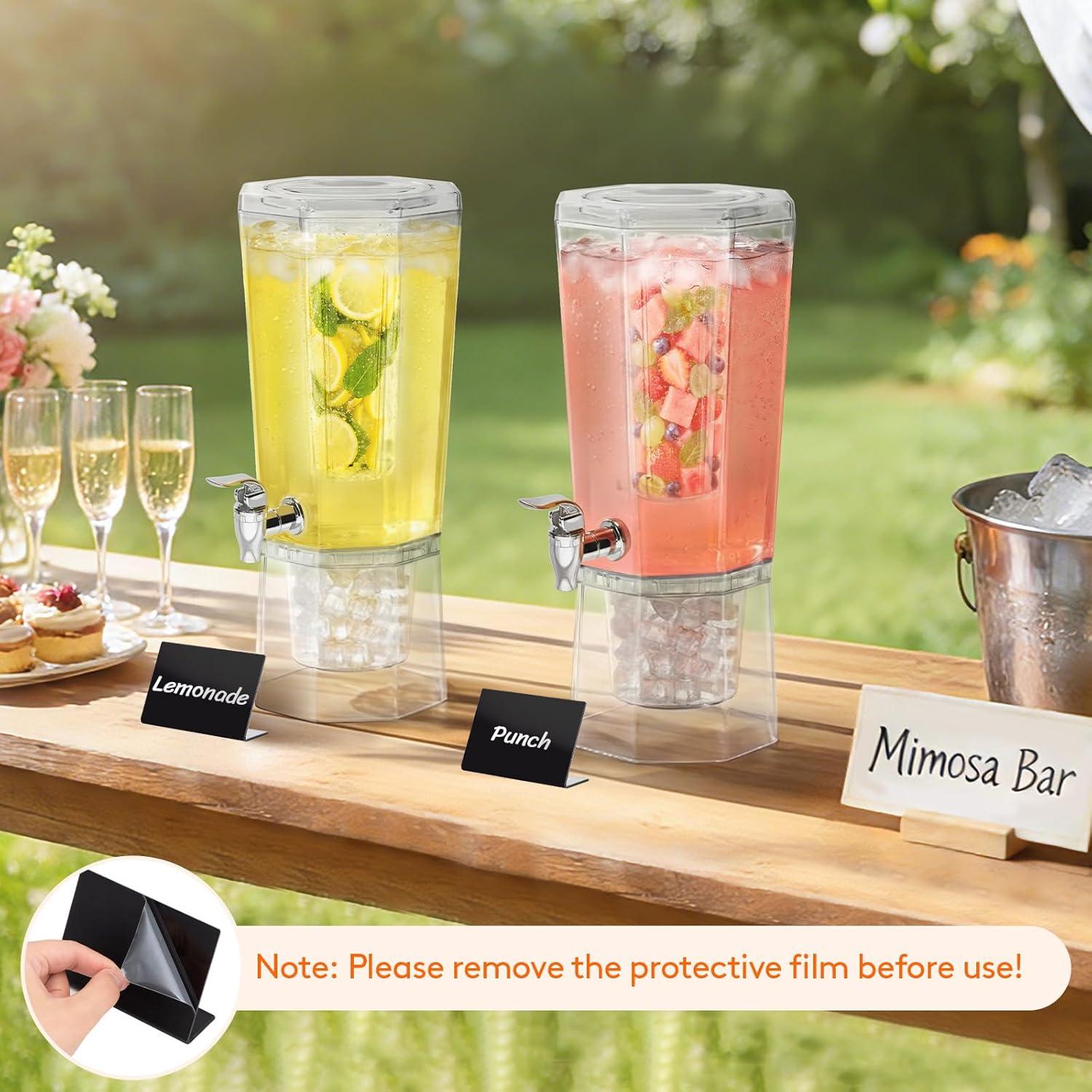 imageLifewit 16 Gallon Drink Dispenser for Parties 2 Pcs Large Plastic Beverage Container for JuiceTeaSoda with Stand amp Ice Core Clear Lemonade Dispenser with Spigot BPA Free Water Pitcher for Fridge1