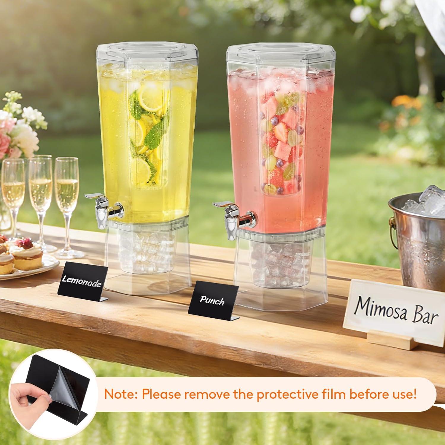 imageLifewit 16 Gallon Drink Dispenser for Parties 2 Pcs Large Plastic Beverage Container for JuiceTeaSoda with Stand amp Ice Core Clear Lemonade Dispenser with Spigot BPA Free Water Pitcher for Fridge2
