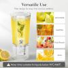 Lifewit 1.6 Gallon Drink Dispenser for Parties 2 Pcs, Large Plastic Beverage Container for Juice/Tea/Soda with Stand & Ice Core, Clear Lemonade Dispenser with Spigot, BPA Free Water Pitcher for Fridge(1)