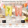 Lifewit 1.6 Gallon Drink Dispenser for Parties 2 Pcs, Large Plastic Beverage Container for Juice/Tea/Soda with Stand & Ice Core, Clear Lemonade Dispenser with Spigot, BPA Free Water Pitcher for Fridge(2)