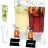 Lifewit 1.6 Gallon Drink Dispenser for Parties 2 Pcs, Large Plastic Beverage Container for Juice/Tea/Soda with Stand & Ice Core, Clear Lemonade Dispenser with Spigot, BPA Free Water Pitcher for Fridge(2)