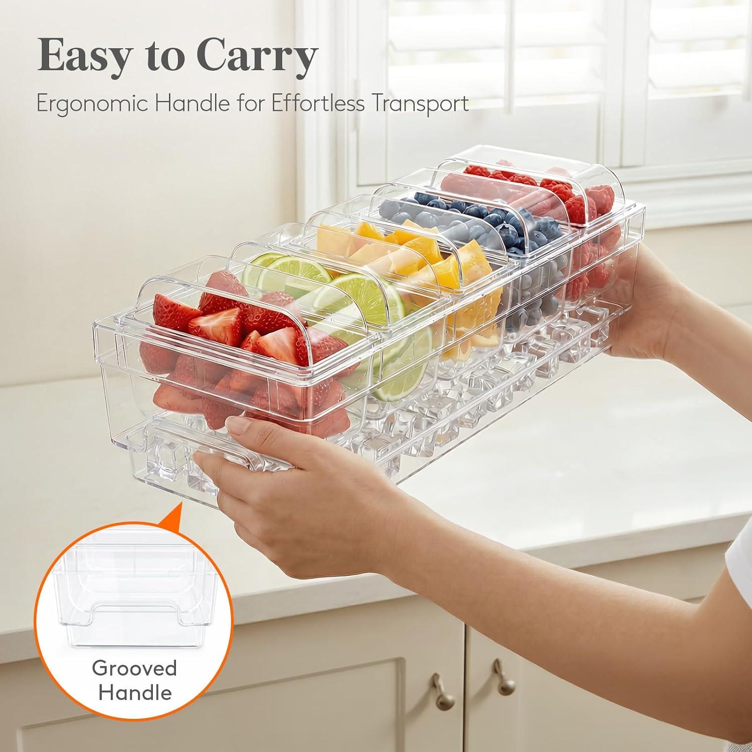 Clean Condiment Containers Lifewit Chilled Condiment Containers with Lids, Plastic Taco Bar ...