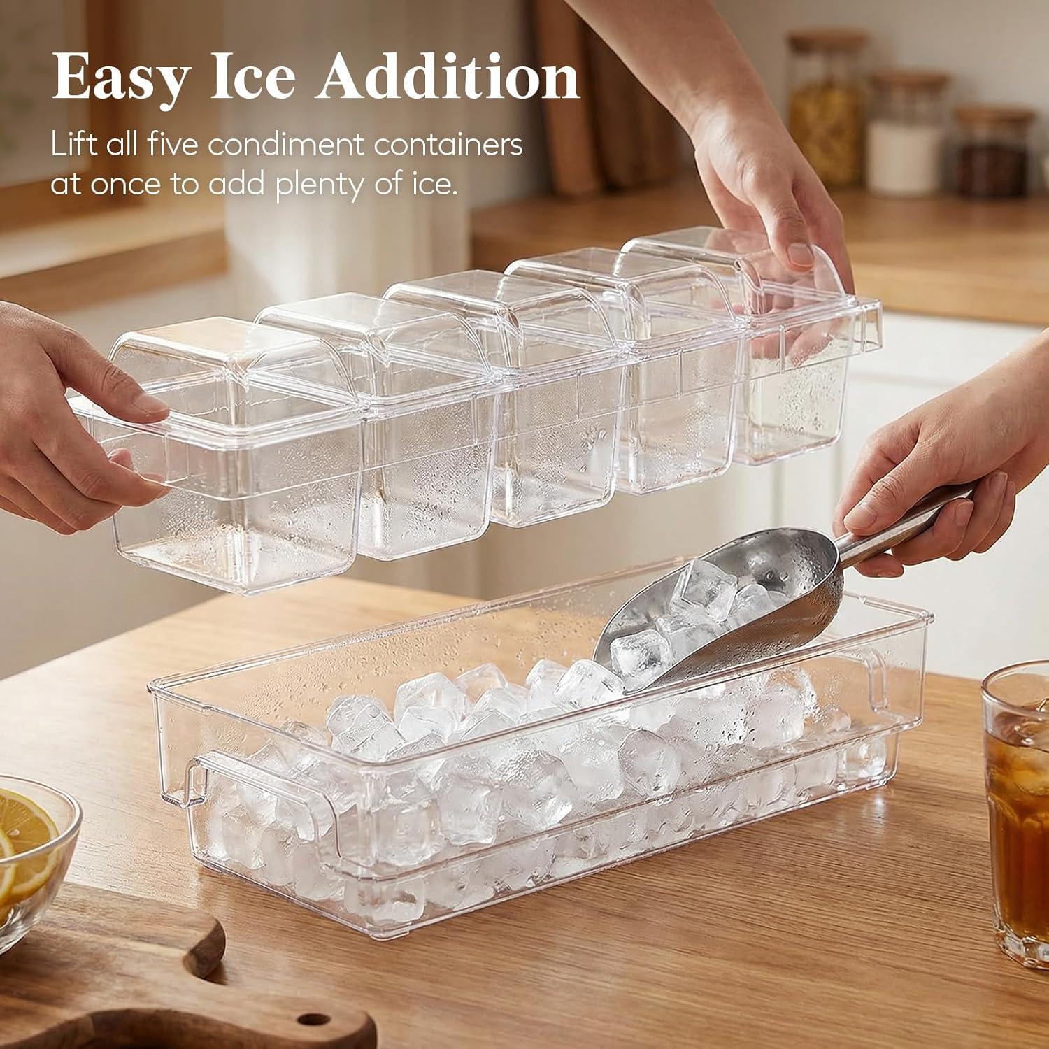 Clean Condiment Containers Lifewit Chilled Condiment Containers with Lids, Plastic Taco Bar ...