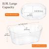 Lifewit 11.5L Ice Bucket for Parties 2 Pcs, Large Plastic Drink Cooler for Champagne Wine, Beer, Clear Beverage Tub for Mimosa & Cocktail Bar, Portable Chiller for Party Hosting & Serving(2)