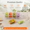 Lifewit Chilled Condiment Containers with Lids, Plastic Taco Bar Serving Set for Party with 5 Containers, Ice Garnish Tray for Mimosa Bar Supplies, Clear Serving Platter for Fruit, Salad, Snack(2)