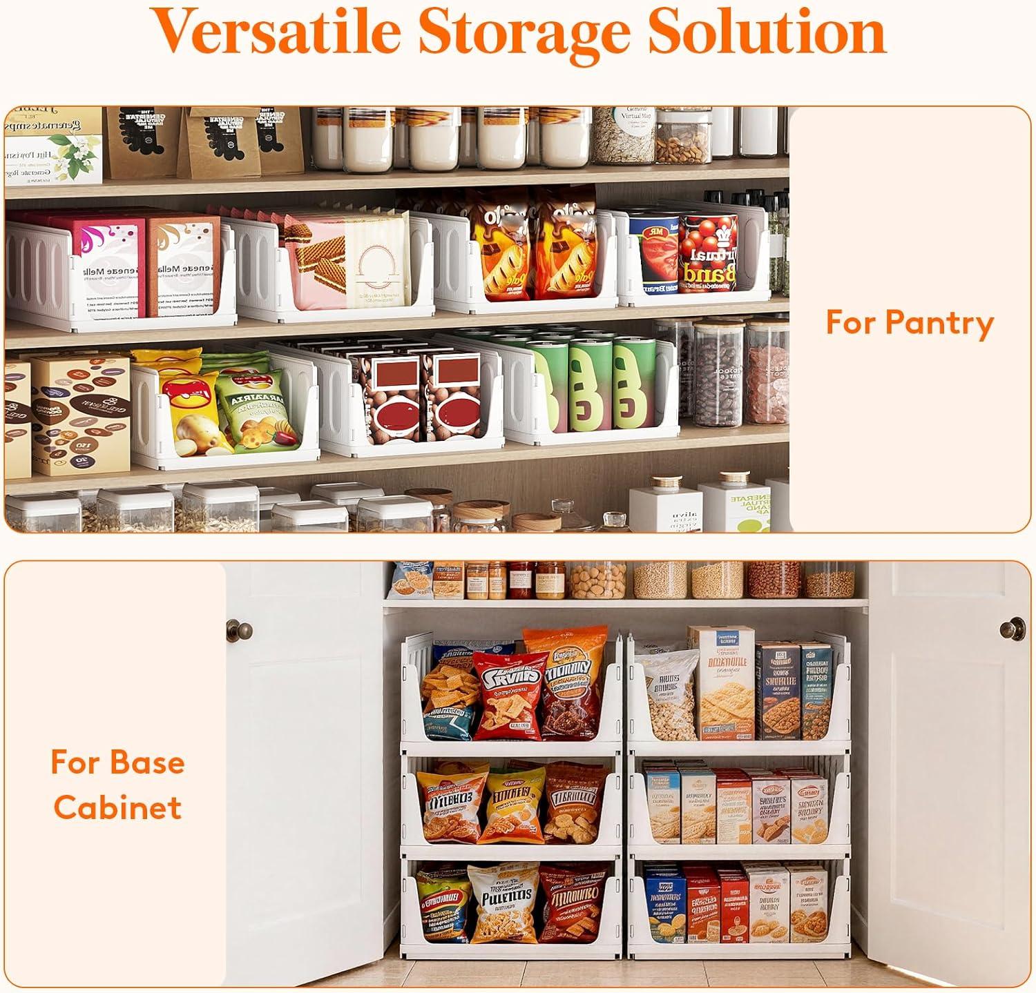 imageLifewit 6 Pack Stackable Closet Organizers and Storage Basket for Clothes Plastic Sweater Storage Bins for Wardrobe Multifunctional Pants Organizer for RV Pantry Kitchen Dorm 32 cm126 inchL16