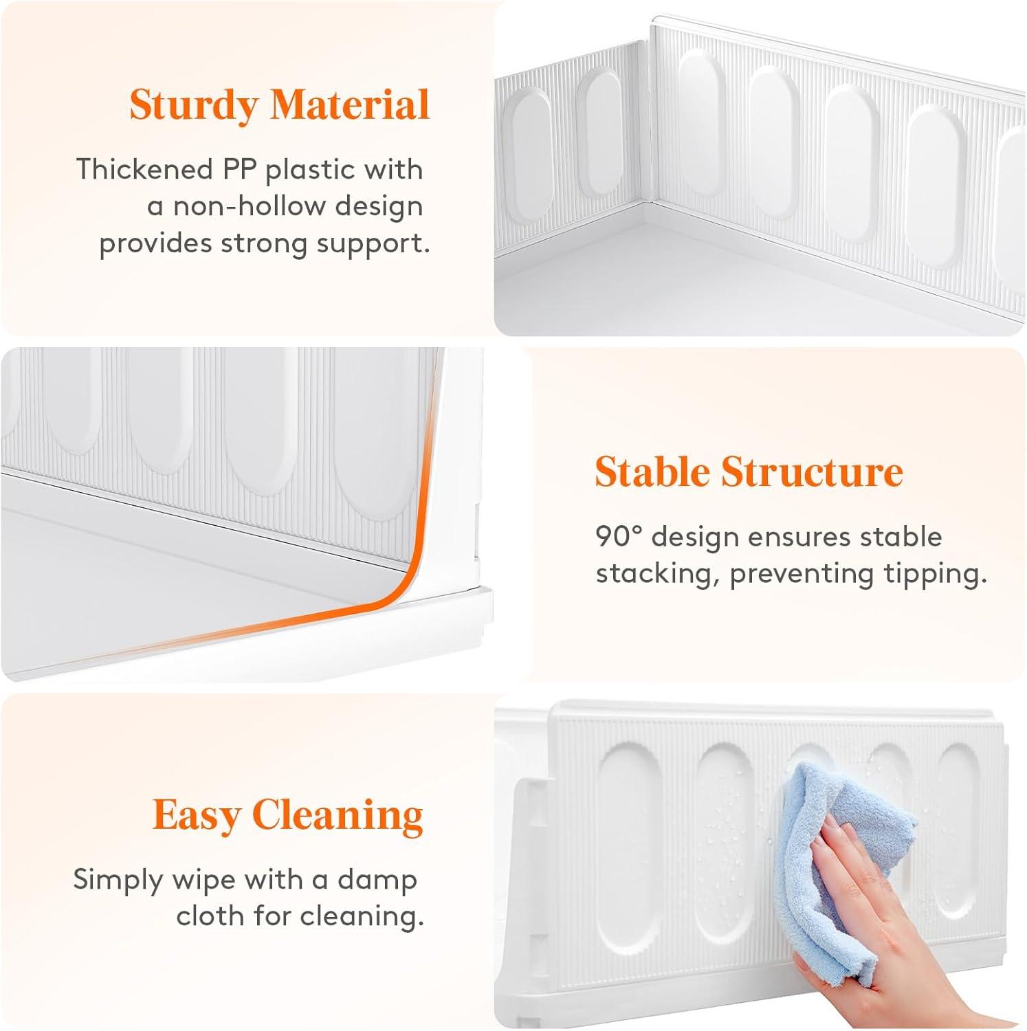 imageLifewit 6 Pack Stackable Closet Organizers and Storage Basket for Clothes Plastic Sweater Storage Bins for Wardrobe Multifunctional Pants Organizer for RV Pantry Kitchen Dorm 32 cm126 inchL8