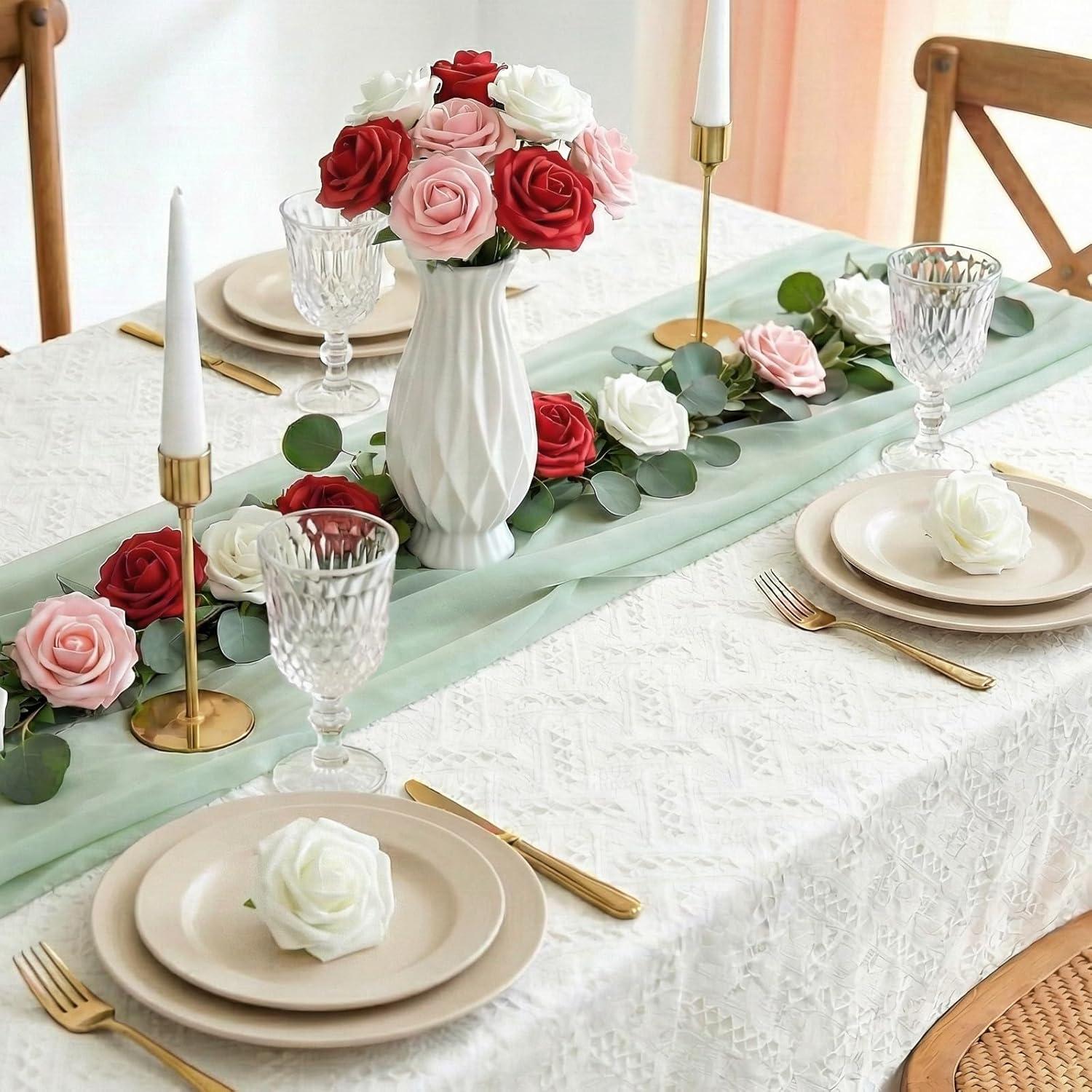 imageLifewit Artificial Flowers 25 Pcs Ivory Foam Real Looking Roses with Stems Fake Roses for DIY Wedding Bouquets Centerpieces Arrangements Valentine DecorationsIvory