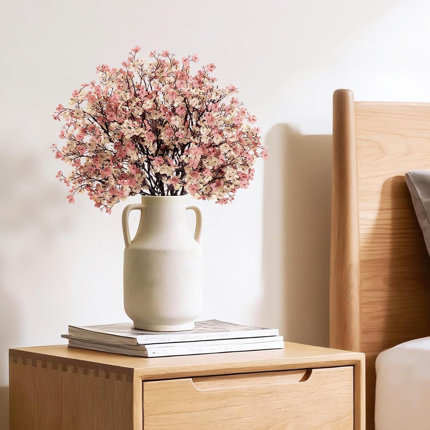 imageLifewit Babys Breath Artificial Flowers 10 Bundles Silk Gypsophila Faux Floral Stems for Wedding Bouquets Home Decor Centerpieces DIY Arrangements Farmhouse amp Party Decorations Beige BrownBeige Brown
