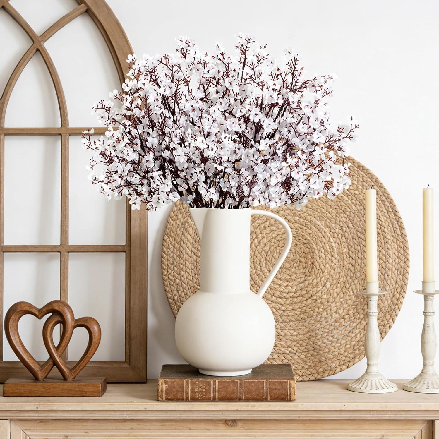 imageLifewit Babys Breath Artificial Flowers 10 Bundles Silk Gypsophila Faux Floral Stems for Wedding Bouquets Home Decor Centerpieces DIY Arrangements Farmhouse amp Party Decorations Beige BrownWhite