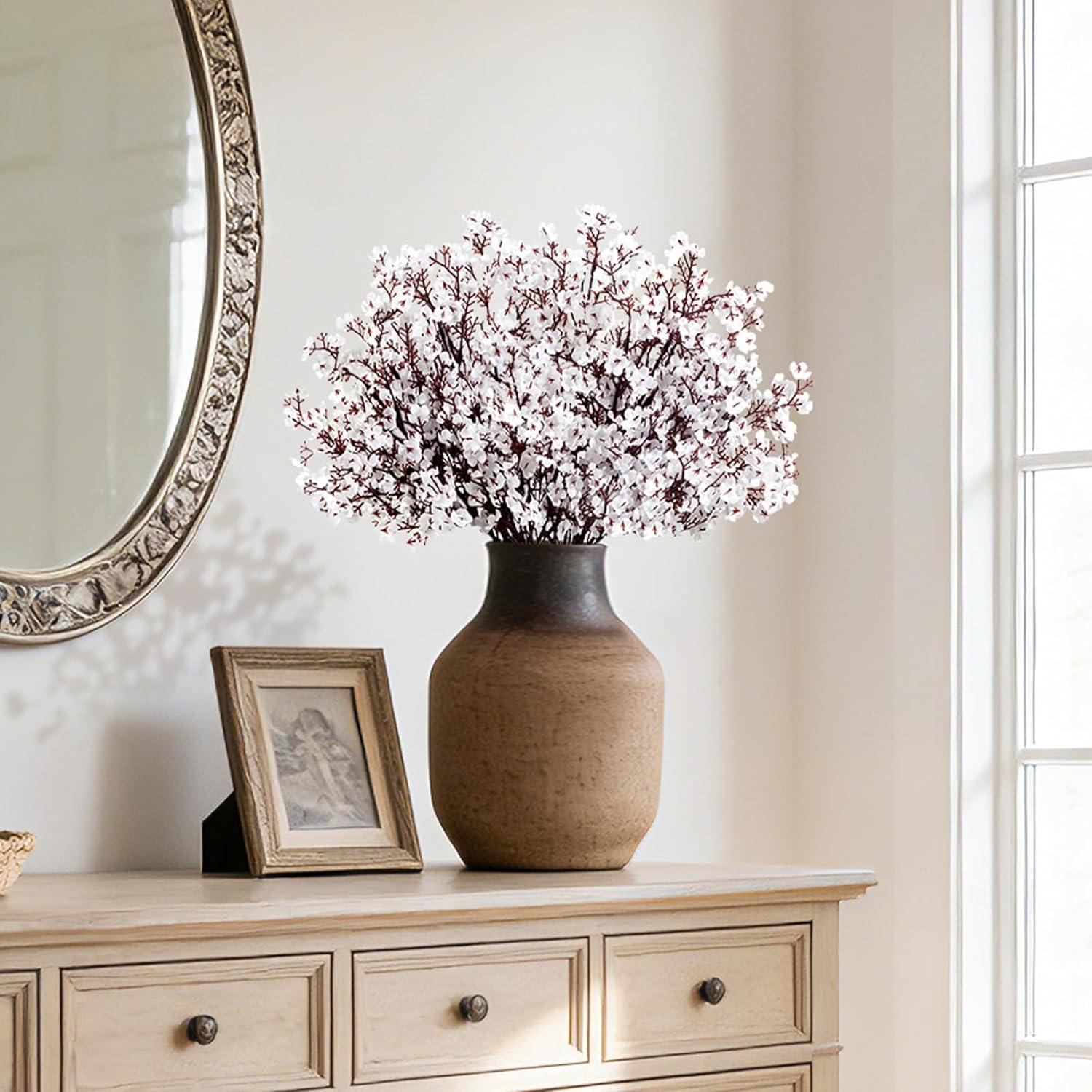 imageLifewit Babys Breath Artificial Flowers 10 Bundles Silk Gypsophila Faux Floral Stems for Wedding Bouquets Home Decor Centerpieces DIY Arrangements Farmhouse amp Party Decorations Beige BrownWhite