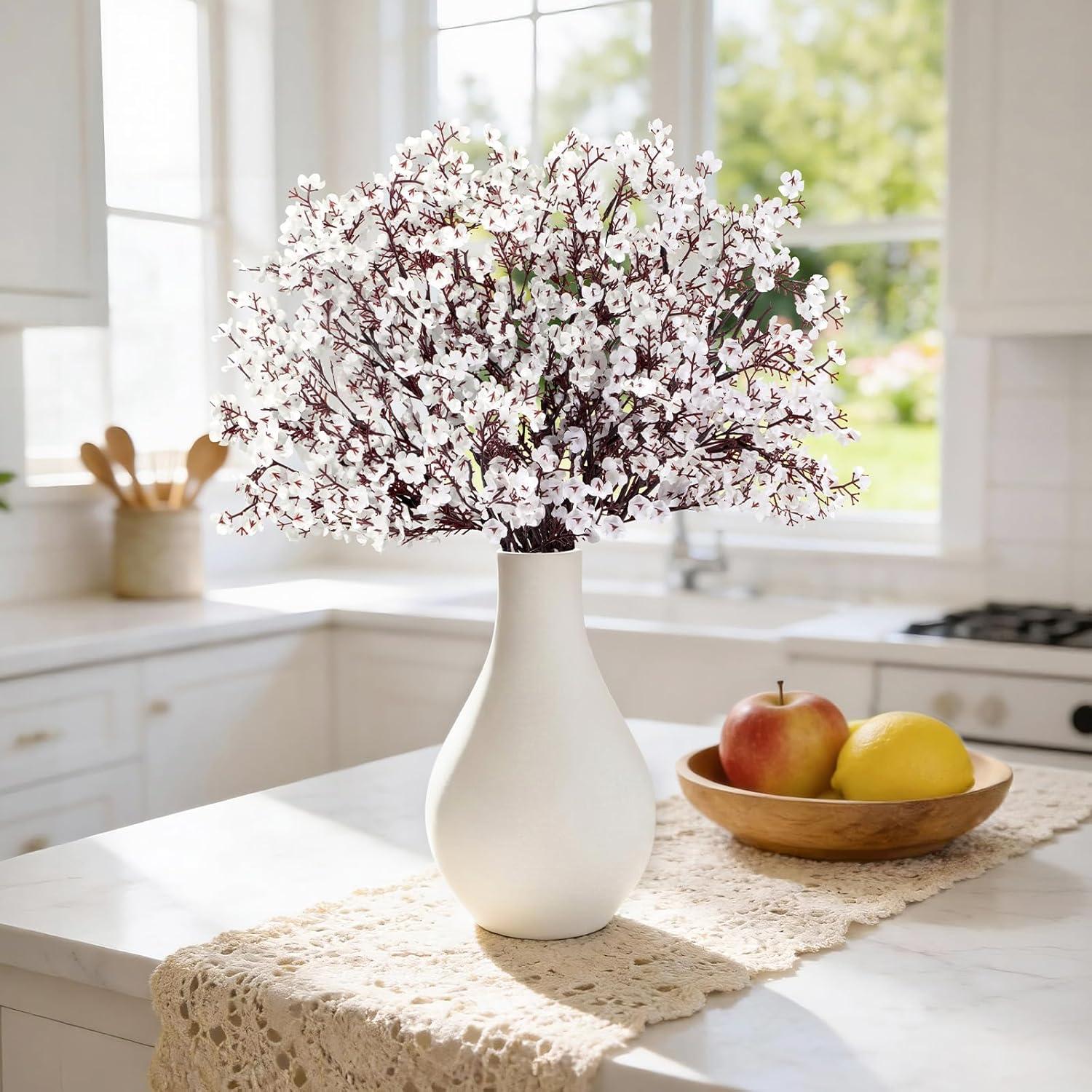 imageLifewit Babys Breath Artificial Flowers 10 Bundles Silk Gypsophila Faux Floral Stems for Wedding Bouquets Home Decor Centerpieces DIY Arrangements Farmhouse amp Party Decorations Beige BrownWhite