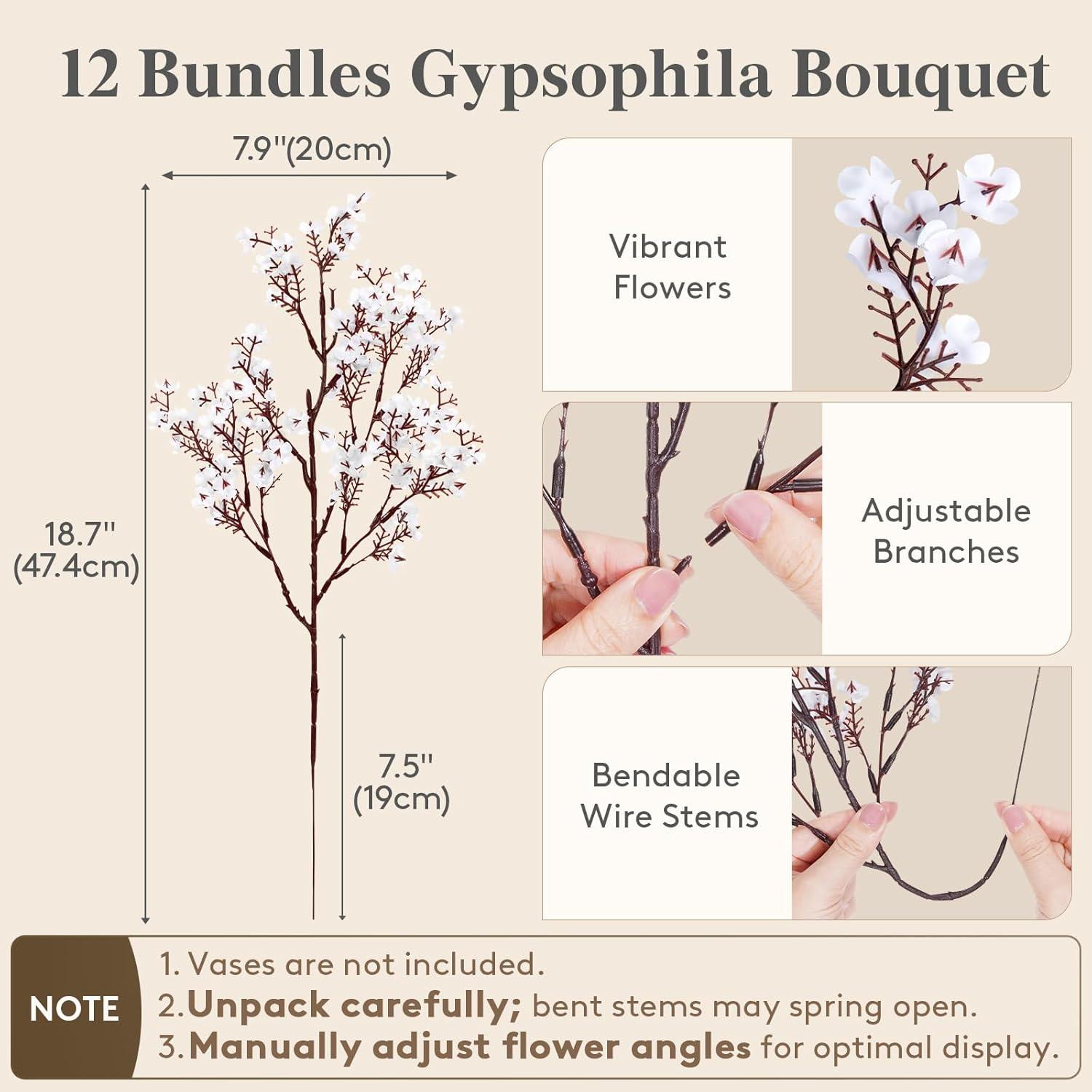 imageLifewit Babys Breath Artificial Flowers 10 Bundles Silk Gypsophila Faux Floral Stems for Wedding Bouquets Home Decor Centerpieces DIY Arrangements Farmhouse amp Party Decorations Beige BrownWhite